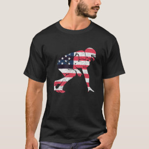 T-shirt Drapeau Américain Lineman I football américain