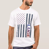 T-shirt Drapeau américain Luge Luger (Devant)