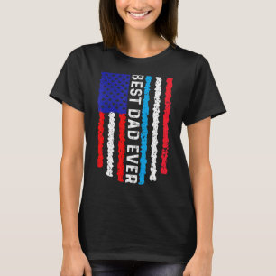 T-shirt Drapeau américain Luxembourg Drapeau meilleur père