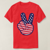 T-shirt Drapeau américain main rétro (Design devant)