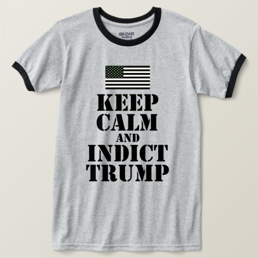 T-shirt Drapeau américain : Maintenez calme et accusez (Design devant)