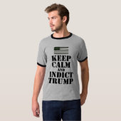 T-shirt Drapeau américain : Maintenez calme et accusez (Devant entier)