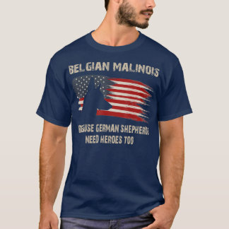 T-shirt Drapeau américain Malinois belge Drôle Drôle Drôle