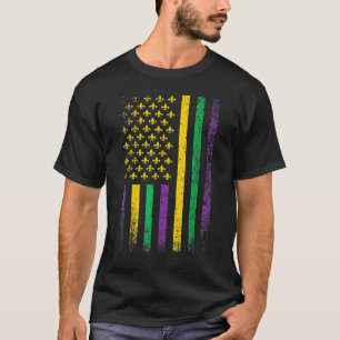 T-shirt Drapeau américain Mardi Gras Carnaval La Nouvelle-