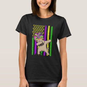 T-shirt Drapeau Américain Mardi Gras Pug Dabbing Chien Déf