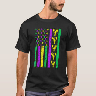 T-shirt Drapeau américain Mardi GrasMardi Gras Crawfish