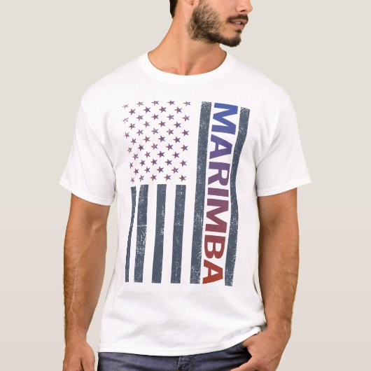T-shirt Drapeau américain Marimba (Devant)