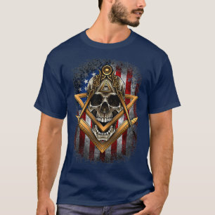 T-shirt Drapeau américain Masonic Carré Compass