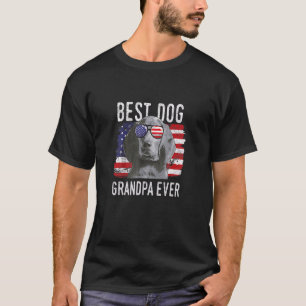 T-shirt Drapeau américain Meilleur chien Grand-père jamais