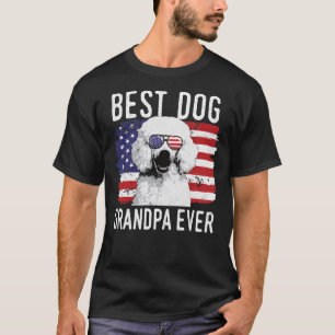 T-shirt Drapeau américain Meilleur chien Grand-père Jamais