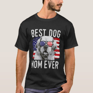 T-shirt Drapeau américain Meilleur Chien Maman Jamais Nuag