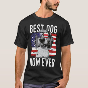 T-shirt Drapeau américain Meilleur Chien Maman Jamais Trek