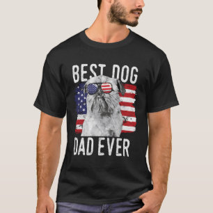 T-shirt Drapeau américain Meilleur Chien Papa Jamais Bruxe