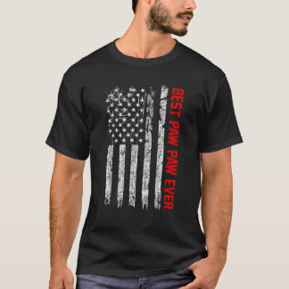 T-shirt Drapeau américain meilleur paw paw jamais 4 juille