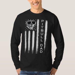 T-shirt Drapeau américain Meilleur Pitbull Papa Funny Pit