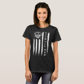T-shirt Drapeau américain Meilleur Pitbull Papa Funny Pit  (Devant entier)
