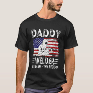 T-shirt Drapeau Américain Mens Daddy Welder L'Homme Le Le