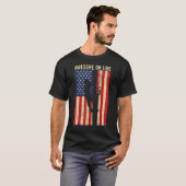 T-shirt Drapeau Américain Mens Electric Lineman Awome Sur  (Devant entier)