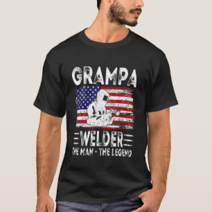 T-shirt Drapeau Américain Mens Grampa Souder L'Homme L