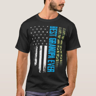 T-shirt Drapeau américain Mens Vintage Meilleur Grand-Père