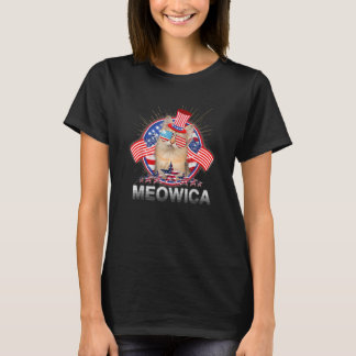 T-shirt Drapeau américain Meowica Chat 4 juillet Chat