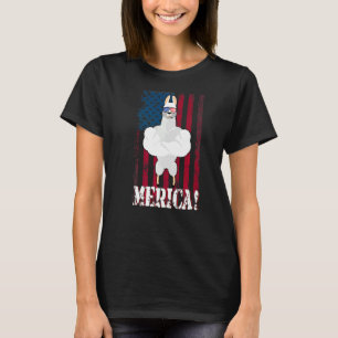 T-shirt Drapeau américain Merica Llama Cute Llama Animal J
