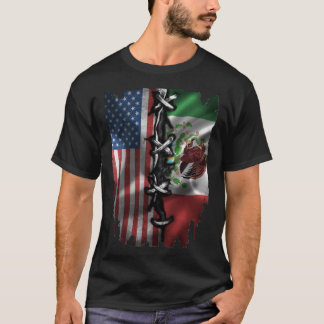 T-shirt Drapeau américain mexicain