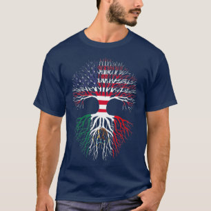 T-shirt Drapeau américain mexicain des racines mexicaines