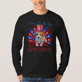 T-shirt Drapeau américain mignon Shih Poo 4 juillet heureu