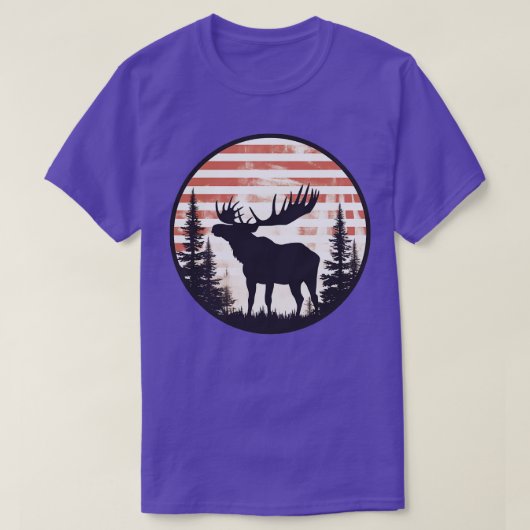 T-shirt Drapeau américain Moose 3 (Design devant)