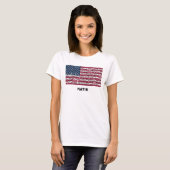 T-shirt Drapeau américain Mosaic Design (Texte noir) T-shi (Devant entier)