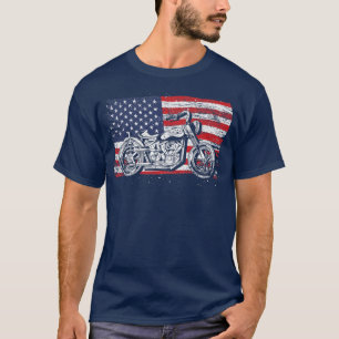 T-shirt Drapeau américain moto États-Unis moto cyclisme 