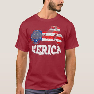 T-shirt Drapeau américain Motocross 4 juillet Amérique