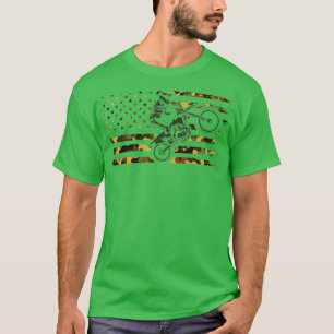 T-shirt Drapeau américain Motocross Biker Drapeau américai