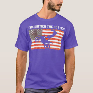 T-shirt Drapeau américain Motocross Enduro Dirt Bike Rider