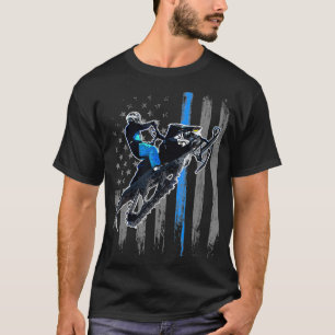 T-shirt Drapeau Américain Motoneige Hommes Motoneige Équ
