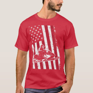 T-shirt Drapeau américain Motoneige Motoneige Hors-route S