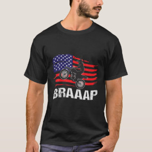 T-shirt Drapeau américain Motorcross Braap Dirt Bike Off R