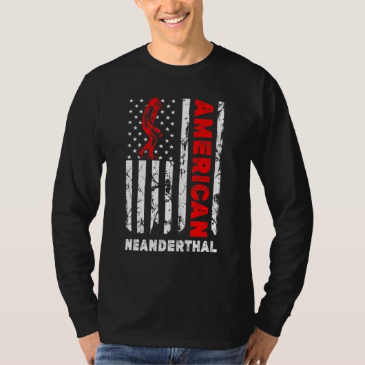 T-shirt Drapeau américain Neandertal (Devant)