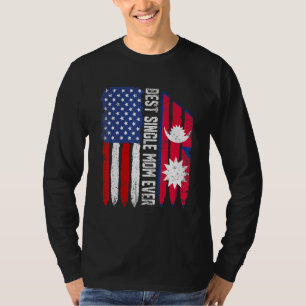 T-shirt Drapeau américain Népal Drapeau Meilleur célibatai