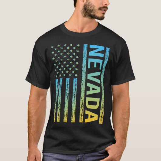 T-shirt Drapeau américain - Nevada (Devant)