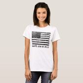 T-shirt Drapeau américain noir blanc brillant parties scin (Devant entier)