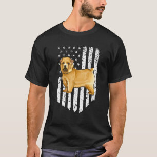 T-shirt Drapeau Américain Noir Blanc Norwich Terrier 4 Jui