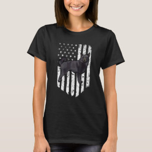 T-shirt Drapeau Américain Noir Blanc Schipperke 4 Juillet