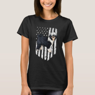 T-shirt Drapeau Américain Noir Blanc Tibetan Terrier 4 Jui