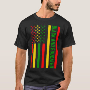 T-shirt Drapeau américain noir et instruit Histoire noire