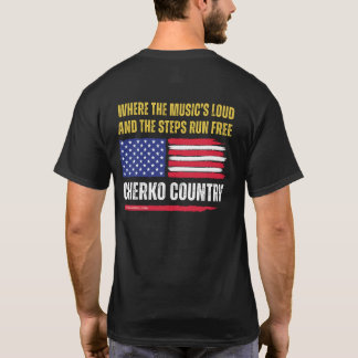 T-shirt Drapeau américain (noir) / La musique est forte et