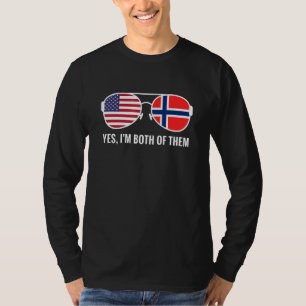 T-shirt Drapeau américain Norvège Lunettes de soleil Norvé