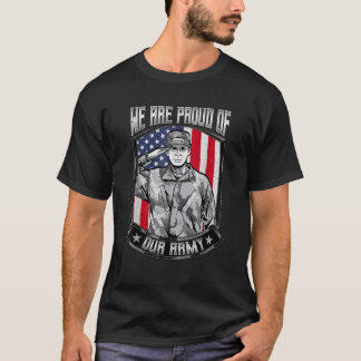 T-shirt Drapeau américain Nous sommes fiers de son soldat 