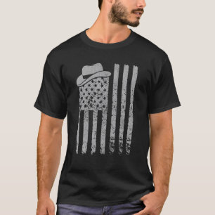 T-shirt Drapeau américain occidental Patriotic Cowboy Homm